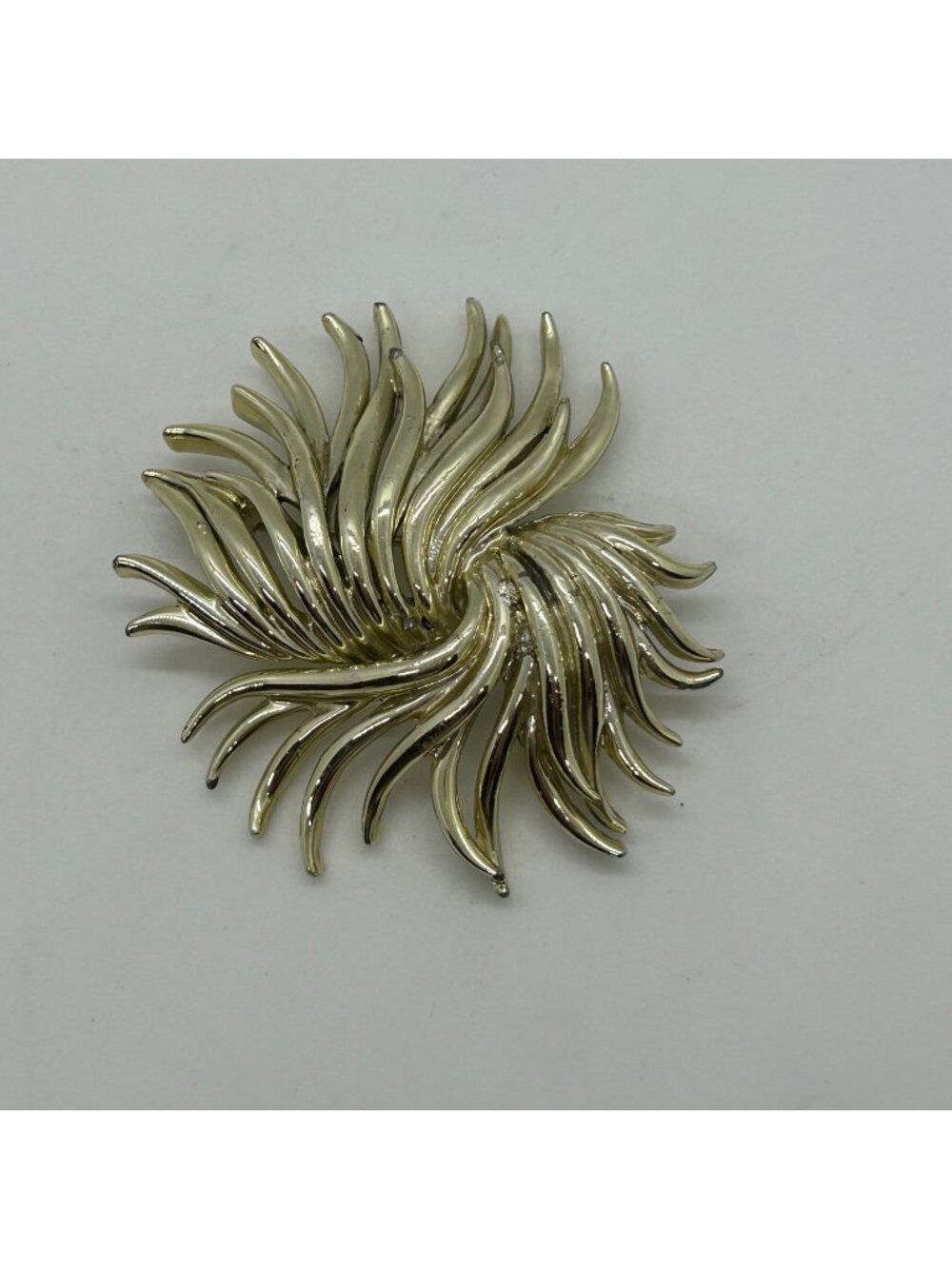 Vintage Marboux Marcel Boucher Brooch Gold-Tone Swirl MCM Starburst Retro